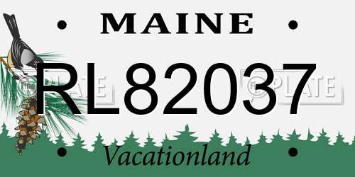 RL82037 Maine License Plate