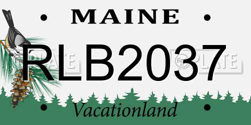 RLB2037 Maine License Plate