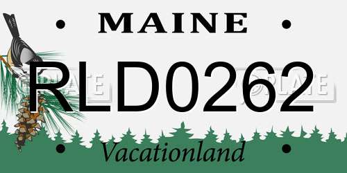 RLD0262 Maine License Plate