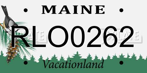 RLO0262 Maine License Plate