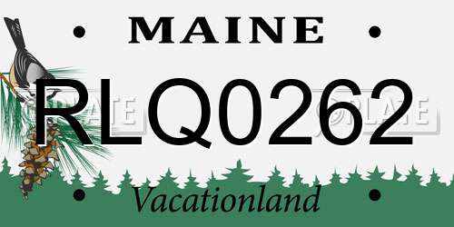 RLQ0262 Maine License Plate