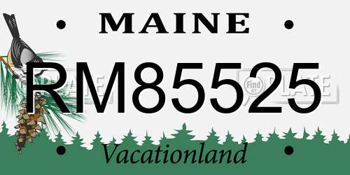RM85525 Maine License Plate