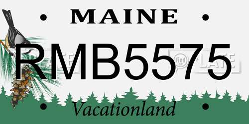 RMB5575 Maine License Plate