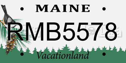 RMB5578 Maine License Plate