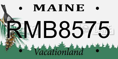RMB8575 Maine License Plate