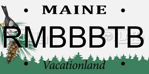RMBBBTB Maine License Plate