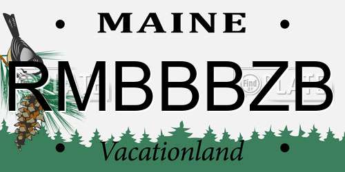 RMBBBZB Maine License Plate