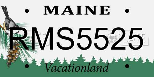 RMS5525 Maine License Plate