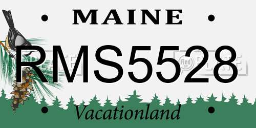 RMS5528 Maine License Plate