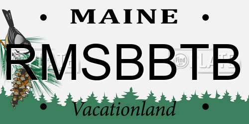 RMSBBTB Maine License Plate