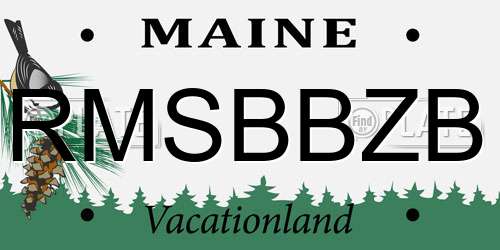 RMSBBZB Maine License Plate