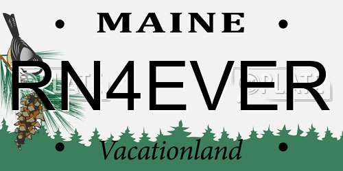 RN4EVER Maine License Plate