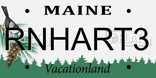 RNHART3 Maine License Plate