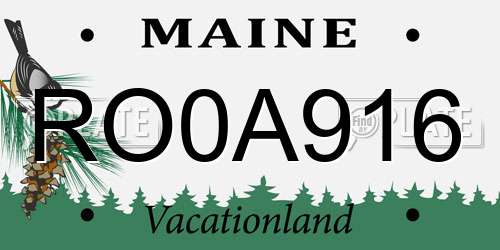 RO0A916 Maine License Plate