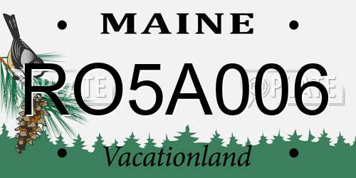 RO5A006 Maine License Plate