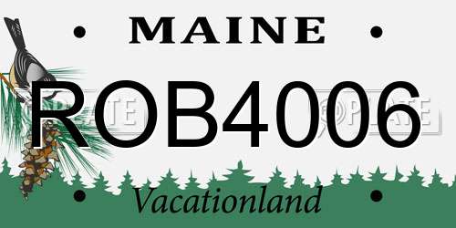 ROB4006 Maine License Plate