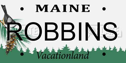 ROBBINS Maine License Plate
