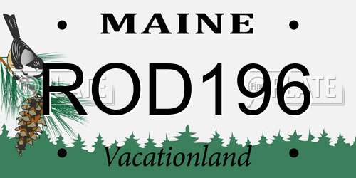 ROD196 Maine License Plate