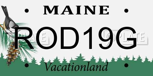 ROD19G Maine License Plate