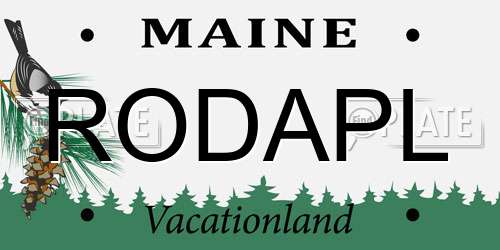 RODAPL Maine License Plate
