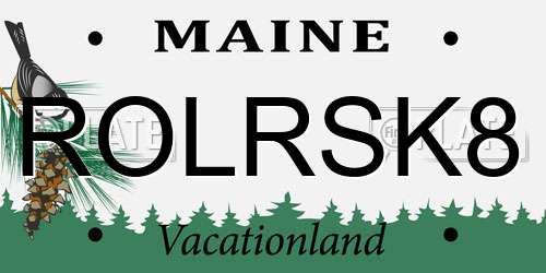 ROLRSK8 Maine License Plate