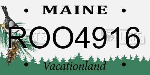 ROO4916 Maine License Plate