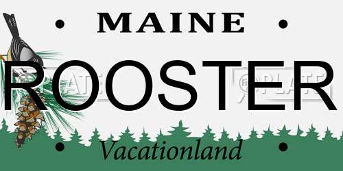 ROOSTER Maine License Plate