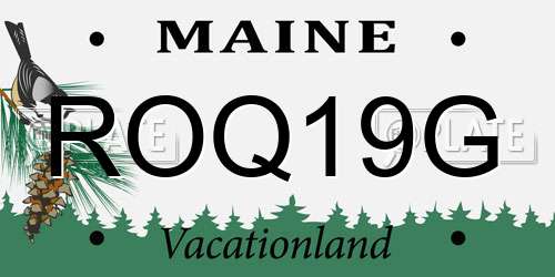 ROQ19G Maine License Plate