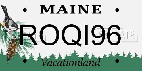 ROQI96 Maine License Plate