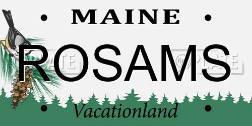 ROSAMS Maine License Plate