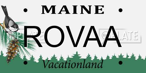 ROVAA Maine License Plate