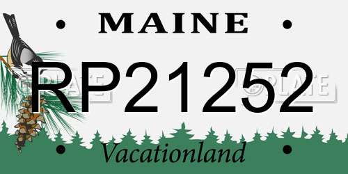 RP21252 Maine License Plate