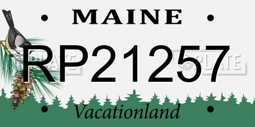 RP21257 Maine License Plate