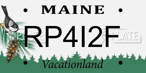 RP4I2F Maine License Plate