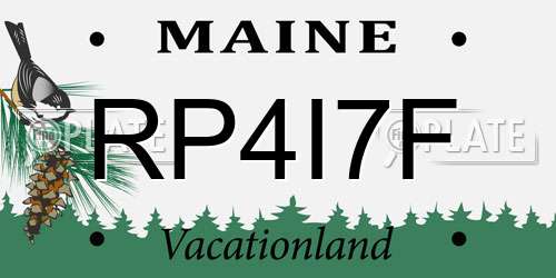 RP4I7F Maine License Plate