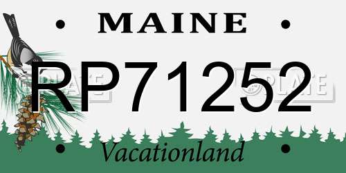 RP71252 Maine License Plate