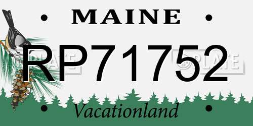 RP71752 Maine License Plate
