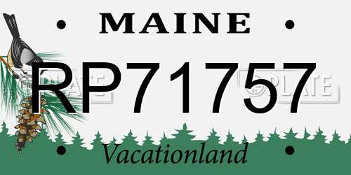 RP71757 Maine License Plate