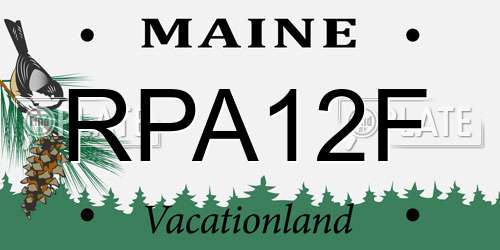 RPA12F Maine License Plate