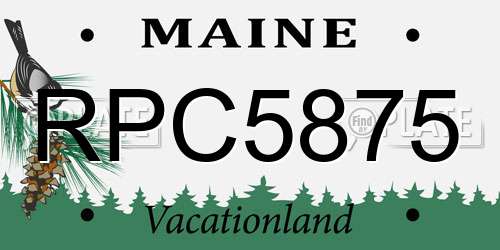 RPC5875 Maine License Plate