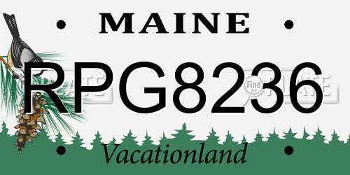 RPG8236 Maine License Plate