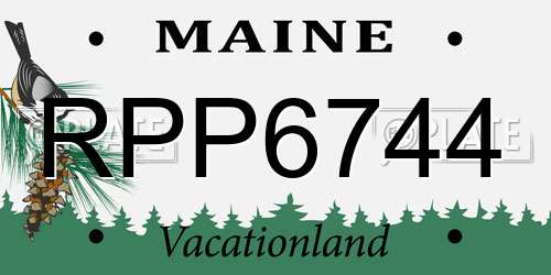 RPP6744 Maine License Plate