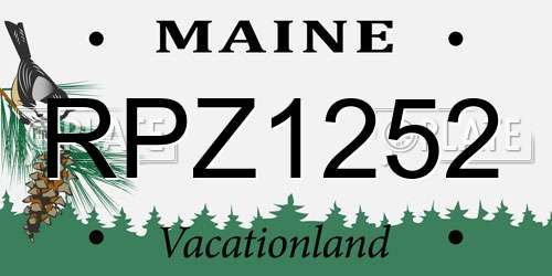RPZ1252 Maine License Plate