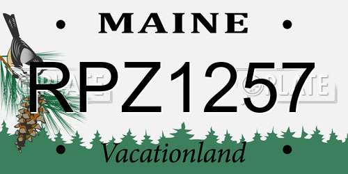 RPZ1257 Maine License Plate