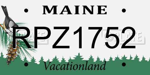 RPZ1752 Maine License Plate