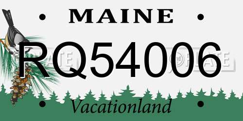 RQ54006 Maine License Plate