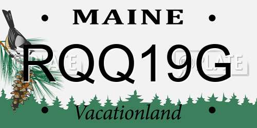 RQQ19G Maine License Plate