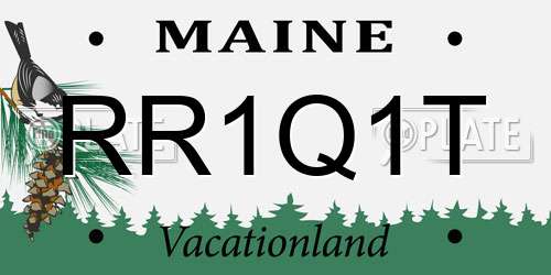 RR1Q1T Maine License Plate