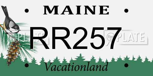 RR257 Maine License Plate