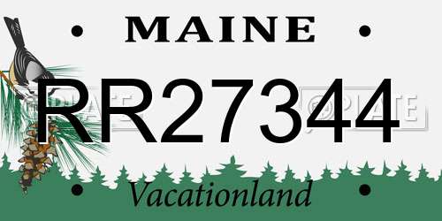 RR27344 Maine License Plate